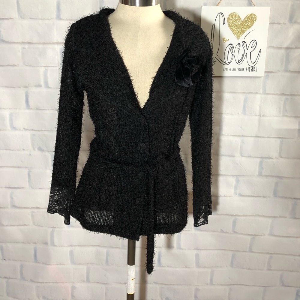Black Fondue  Blazer Size Small with belt